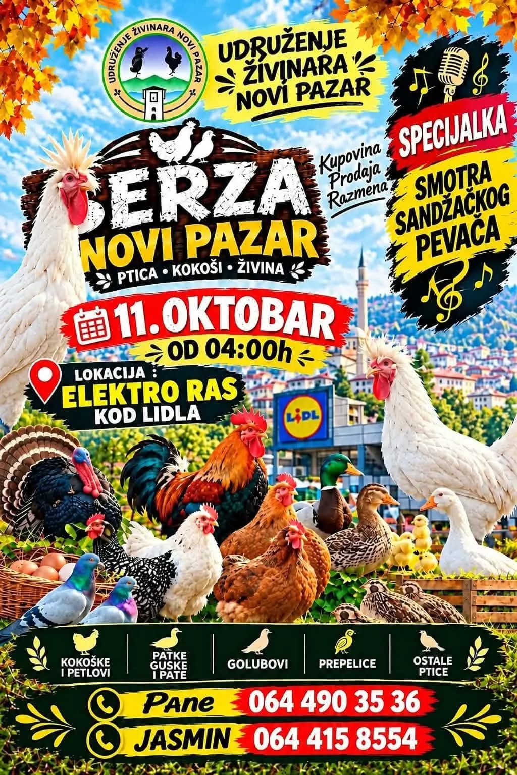 Berza sitnih životinja Novi Pazar – 11. октобар 2026. (Elektro Ras (kod Lidla))