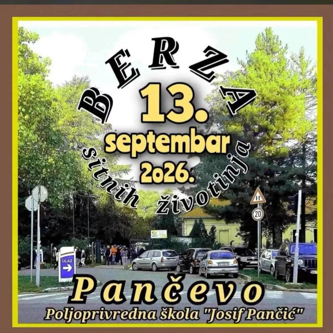 Berza sitnih životinja Pančevo – 13. септембар 2026. (OŠ Josif Pančić)