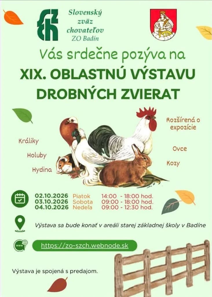Berza sitnih životinja Badín – 4. октобар 2026. (Areál starej základnej školy v Badíne)