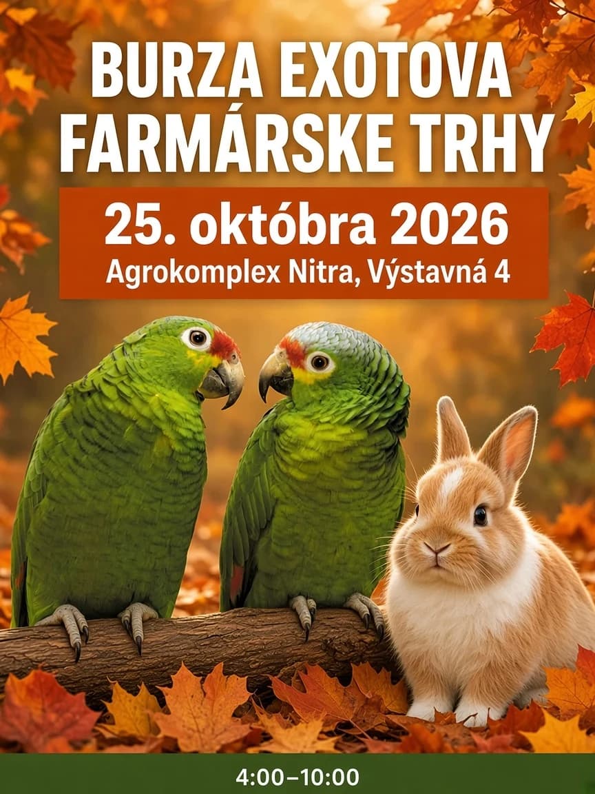 Berza sitnih životinja Nitra – 25. октобар 2026. (Výstavisko Agrokomplex, Výstavná 4)