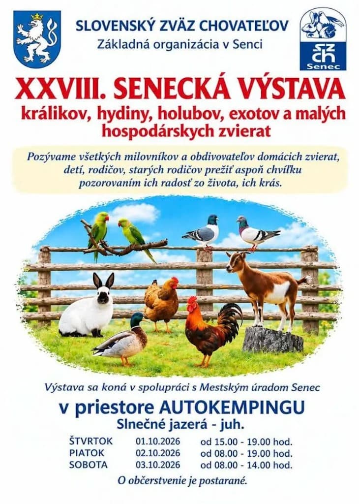 Berza sitnih životinja Senec – 3. октобар 2026. (Autokemping Slnečné jazerá - juh)
