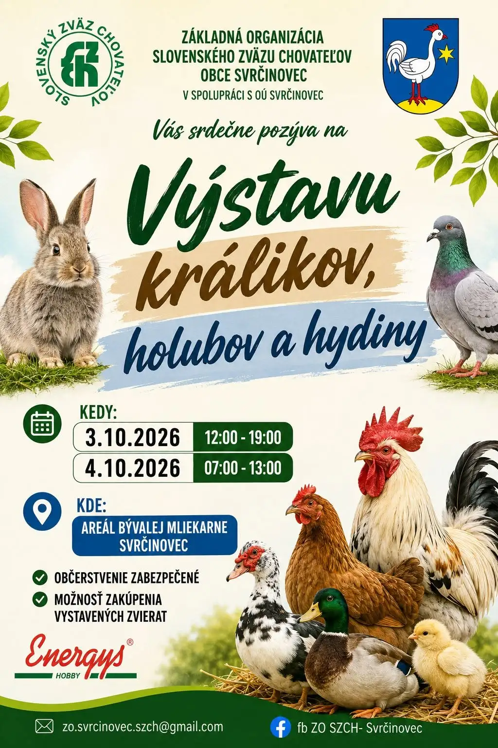 Berza sitnih životinja Svrčinovec – 4. октобар 2026. (Bývalej Mliekarne)