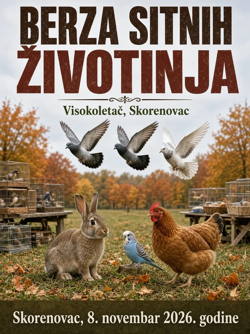 Berza sitnih životinja Skorenovac – 8. новембар 2026. (Na fudbalskom terenu)