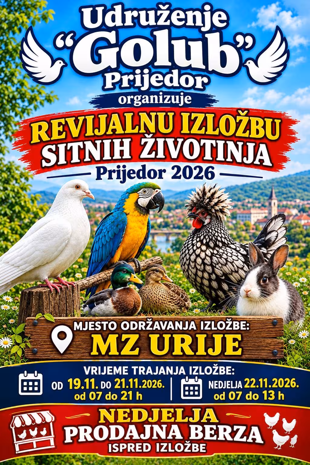 Small animal fair in Prijedor – November 22, 2026 (Urije Community Center)