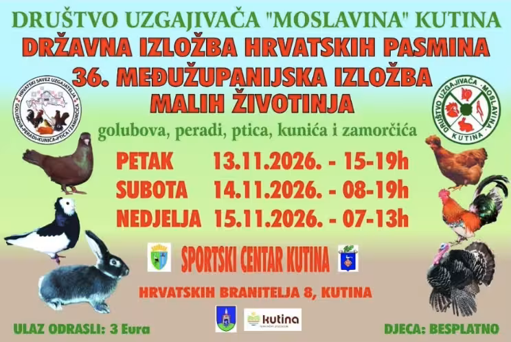 Small animal fair in Kutina – November 15, 2026 (Kutina Sports Center)