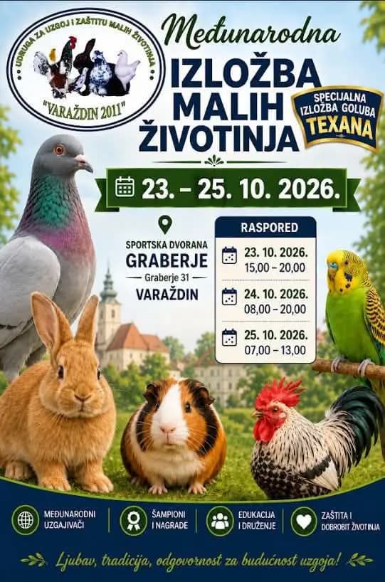 Small animal fair in Varaždin – October 25, 2026 (Sports Hall)