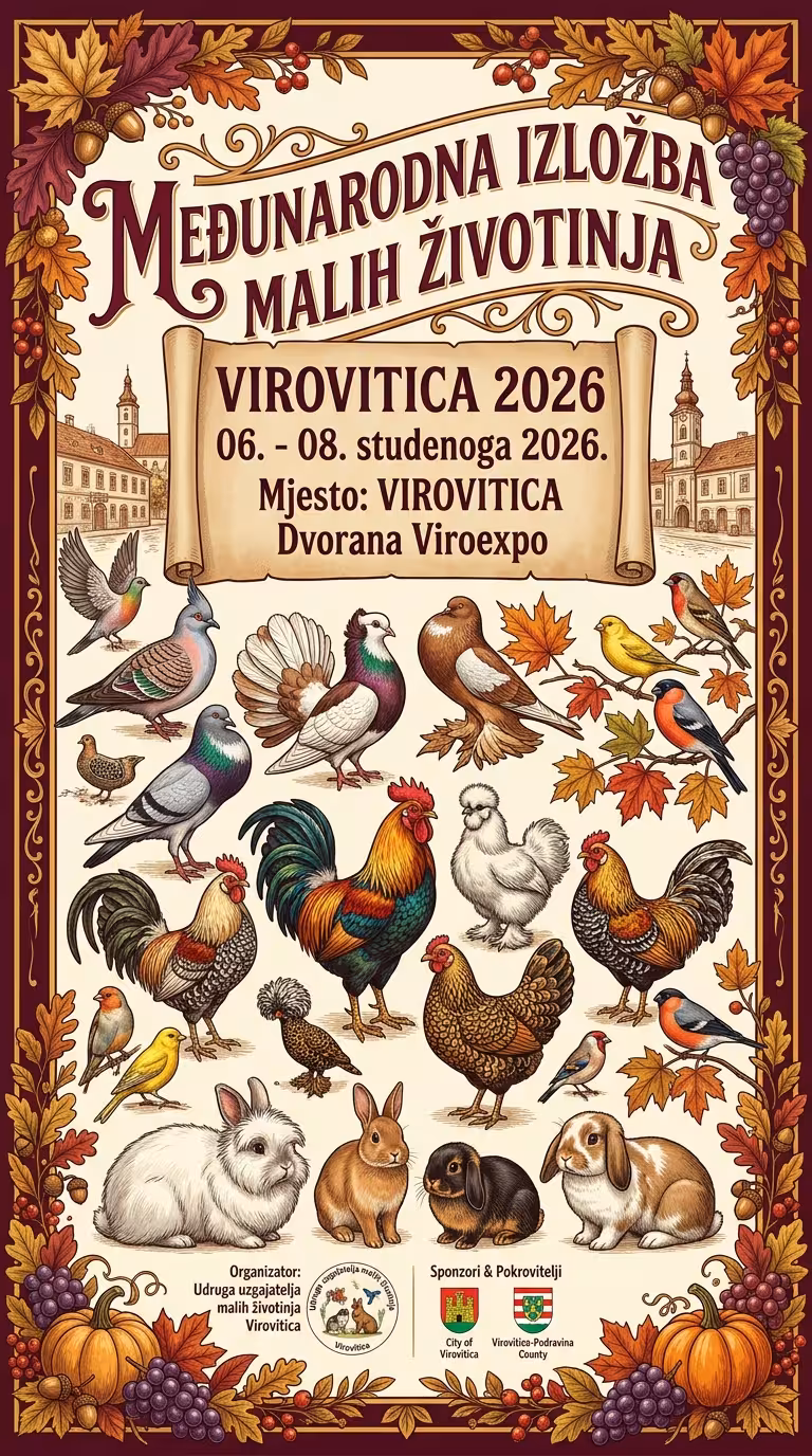Small animal fair in Virovitica – November 8, 2026 (Viroexpo Hall)