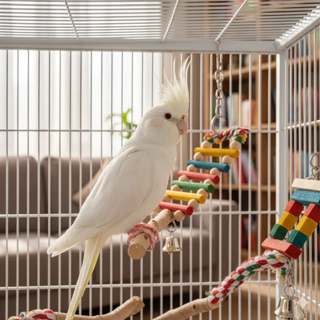 Papagaj Nimfa albino