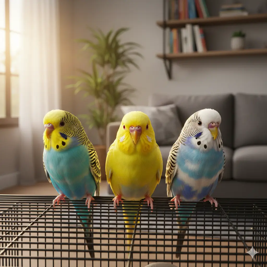 Papagaji stoje na ivici kaveza